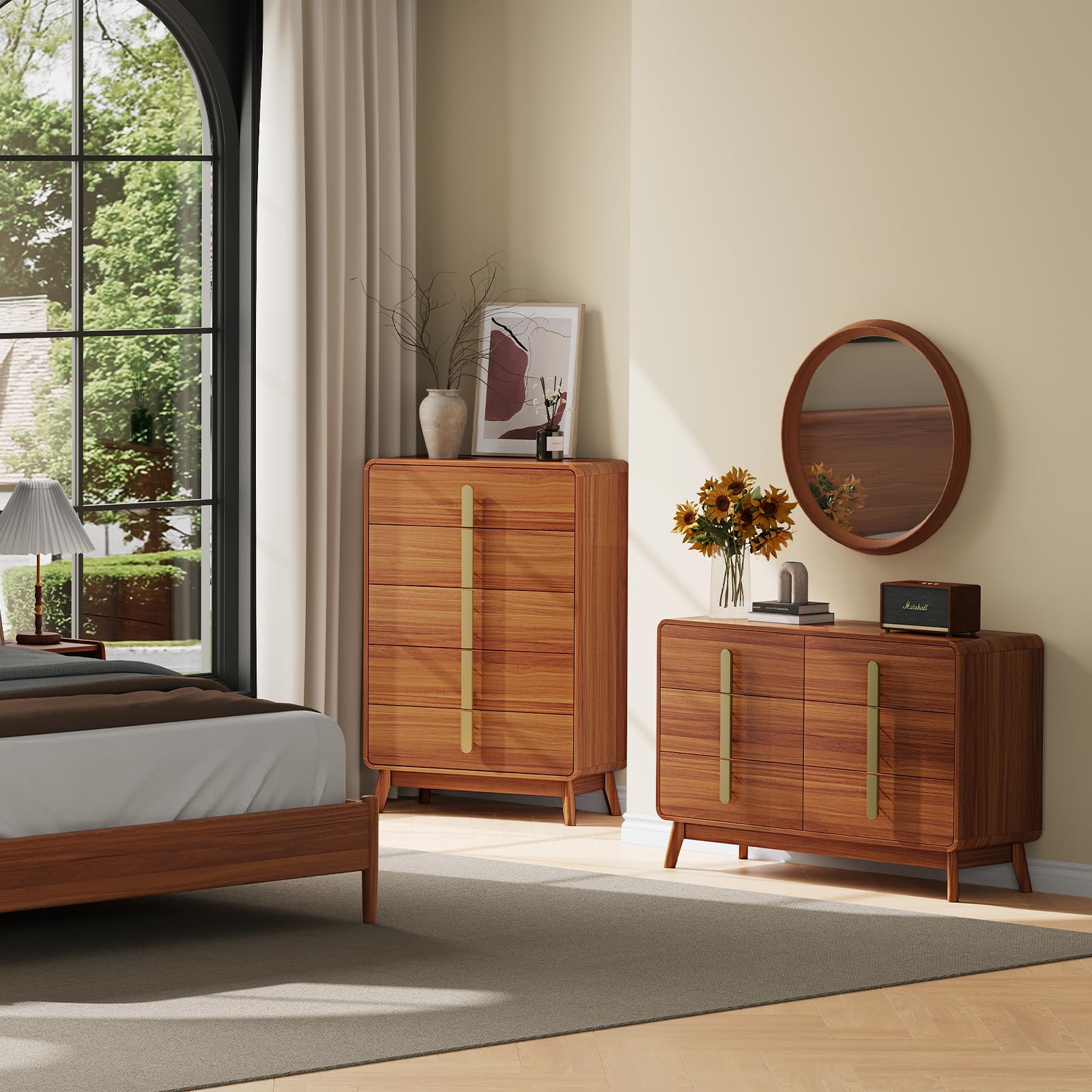 5 Drawer Mid-Century Modern Dresser