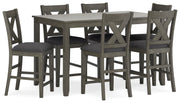 Counter Height Dining Set with Upholstered Stools
