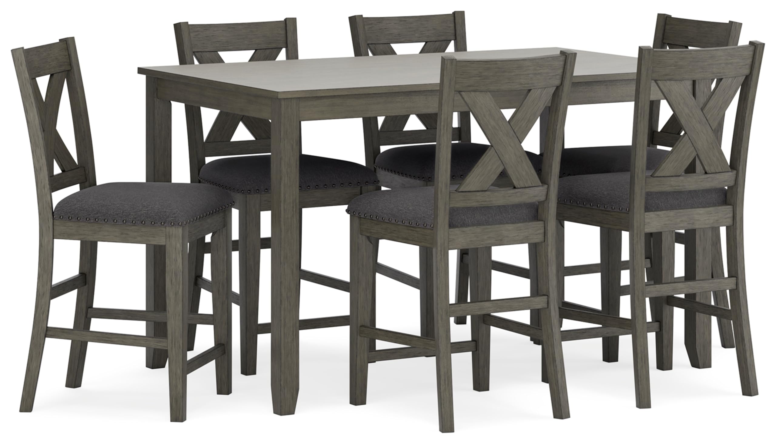 Counter Height Dining Set with Upholstered Stools