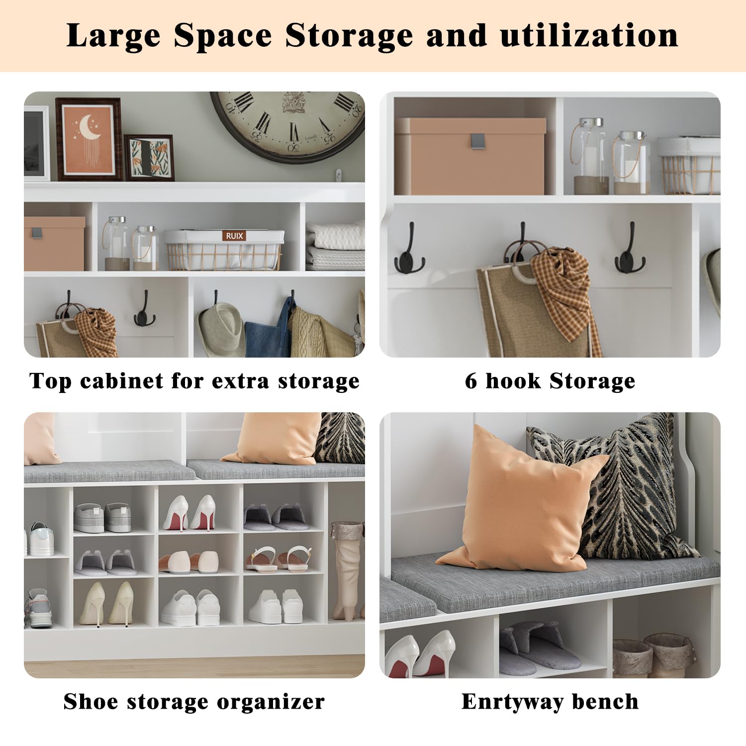 Hall Tree with Bench and Shoe Storage