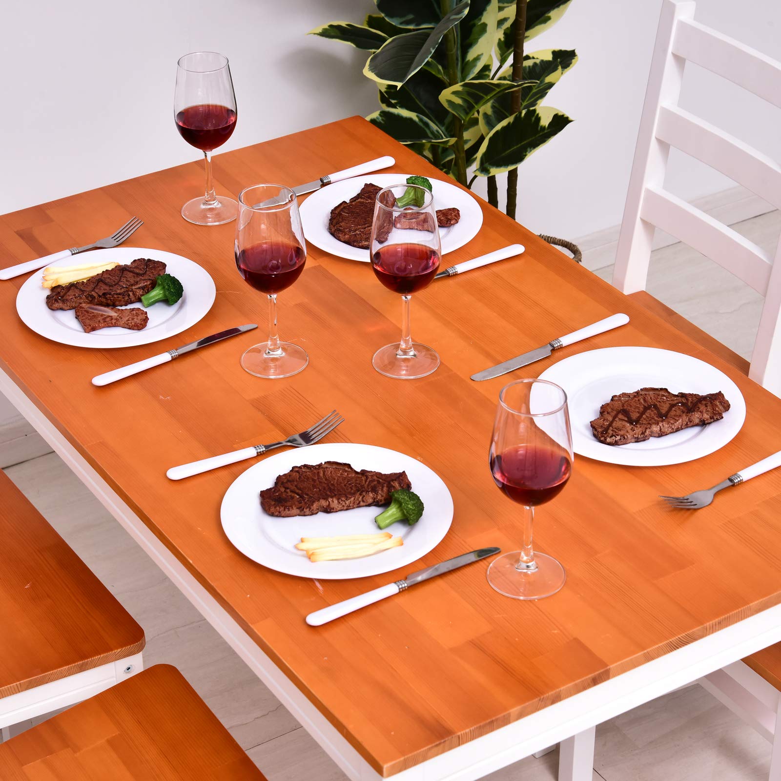 5 Piece Dining Table Set for 4 with Chairs