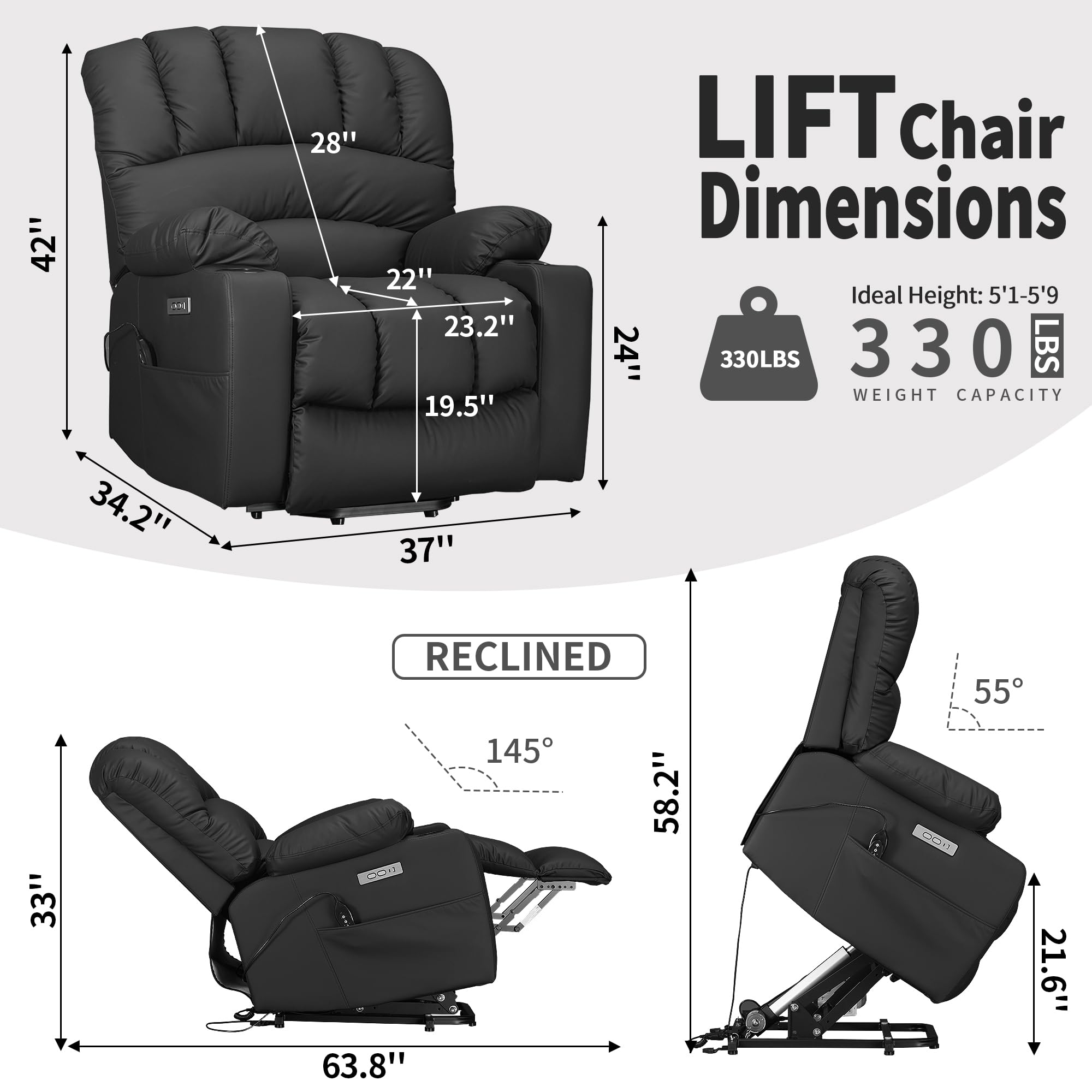 Power Lift Recliner with Heat and Massage