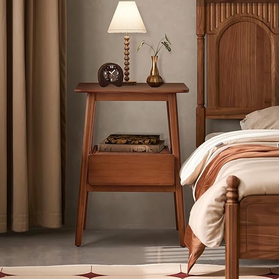 Bamboo Nightstand with USB Charging Port