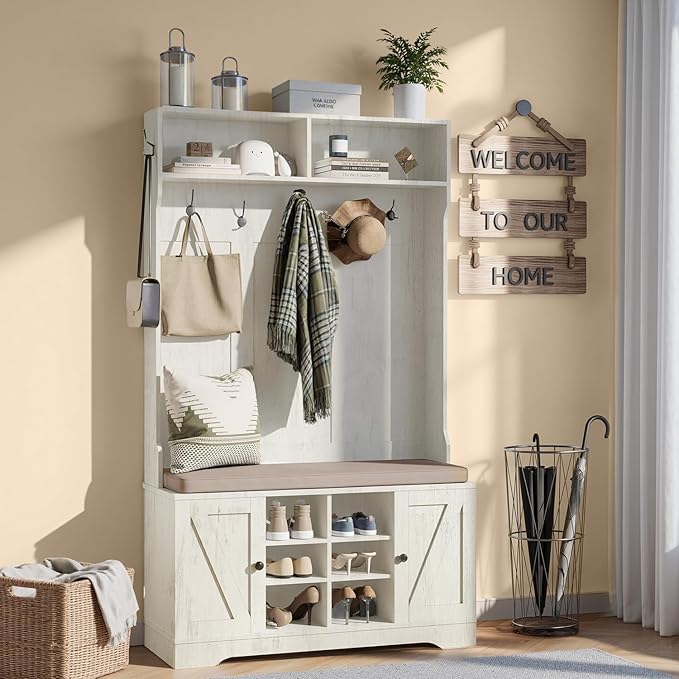 Hall Tree with Bench and Shoe Storage