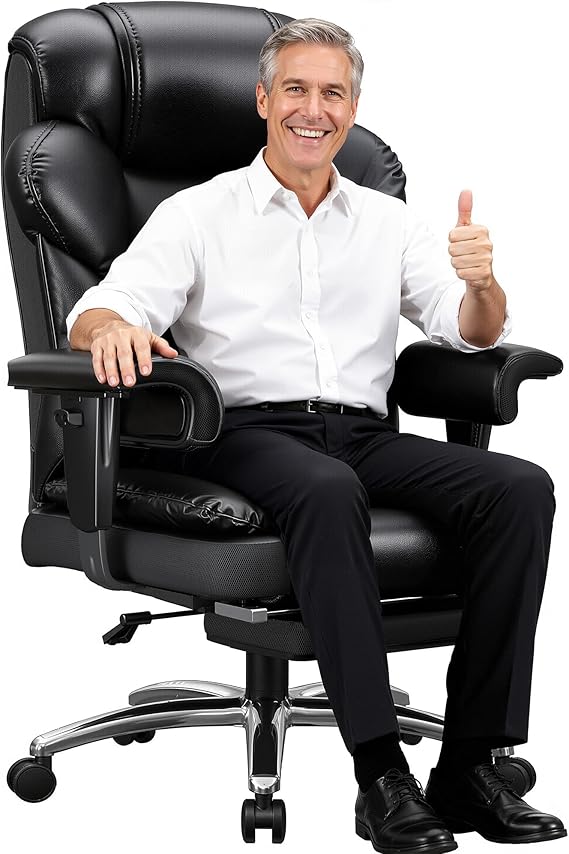 Ergonomic Executive Office Chair with Footrest