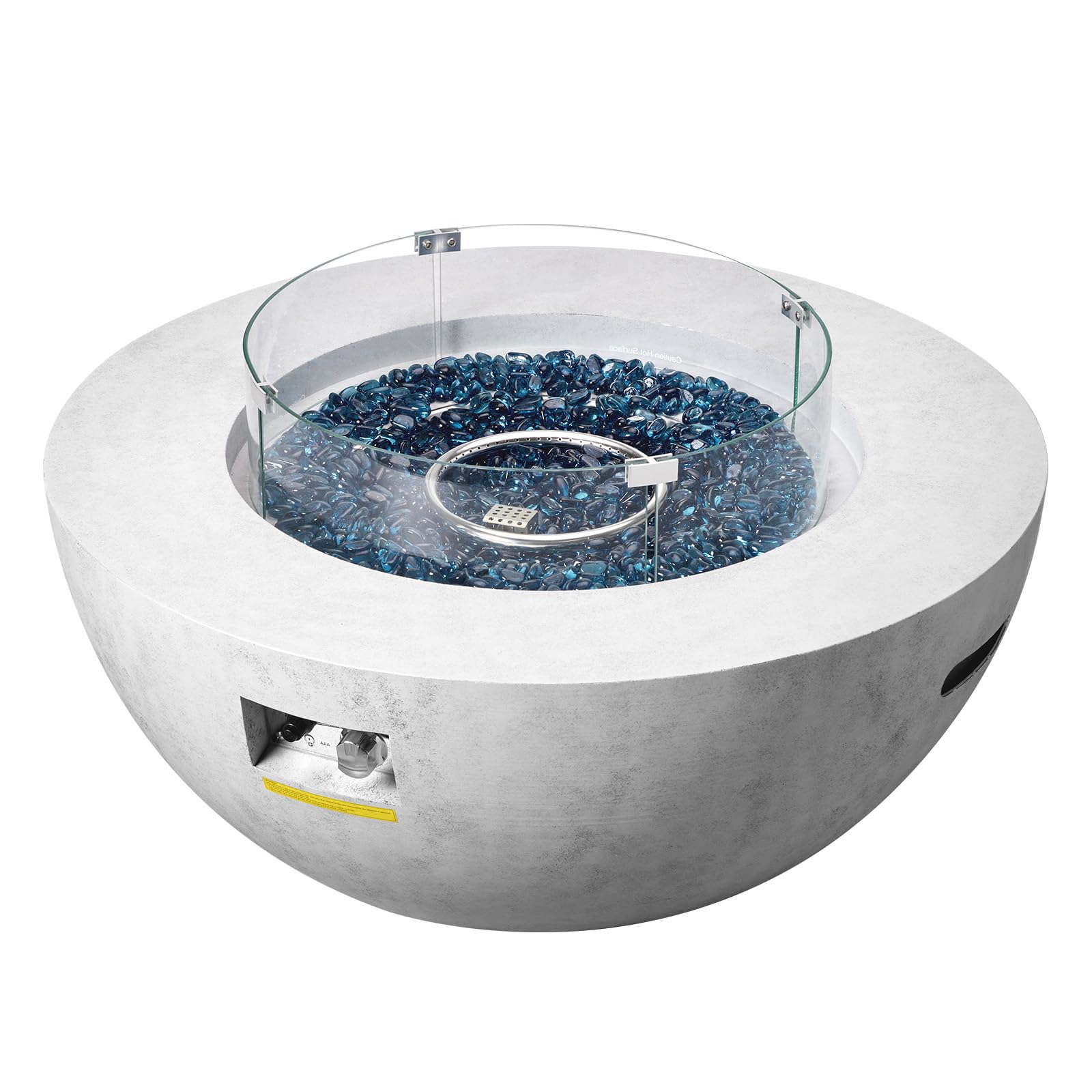 39-Inch Propane Fire Pit with Lava Rocks and Rain Cover