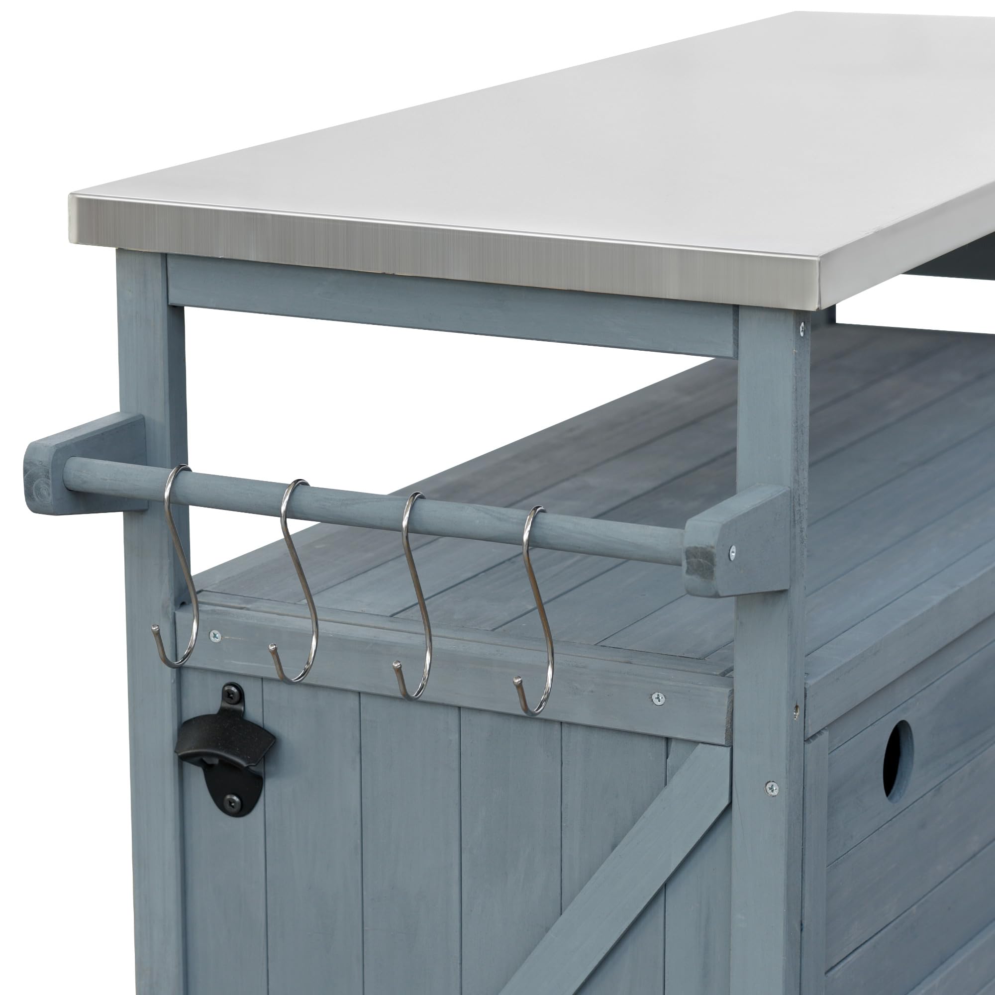 Outdoor Kitchen Island with Stainless Steel Top