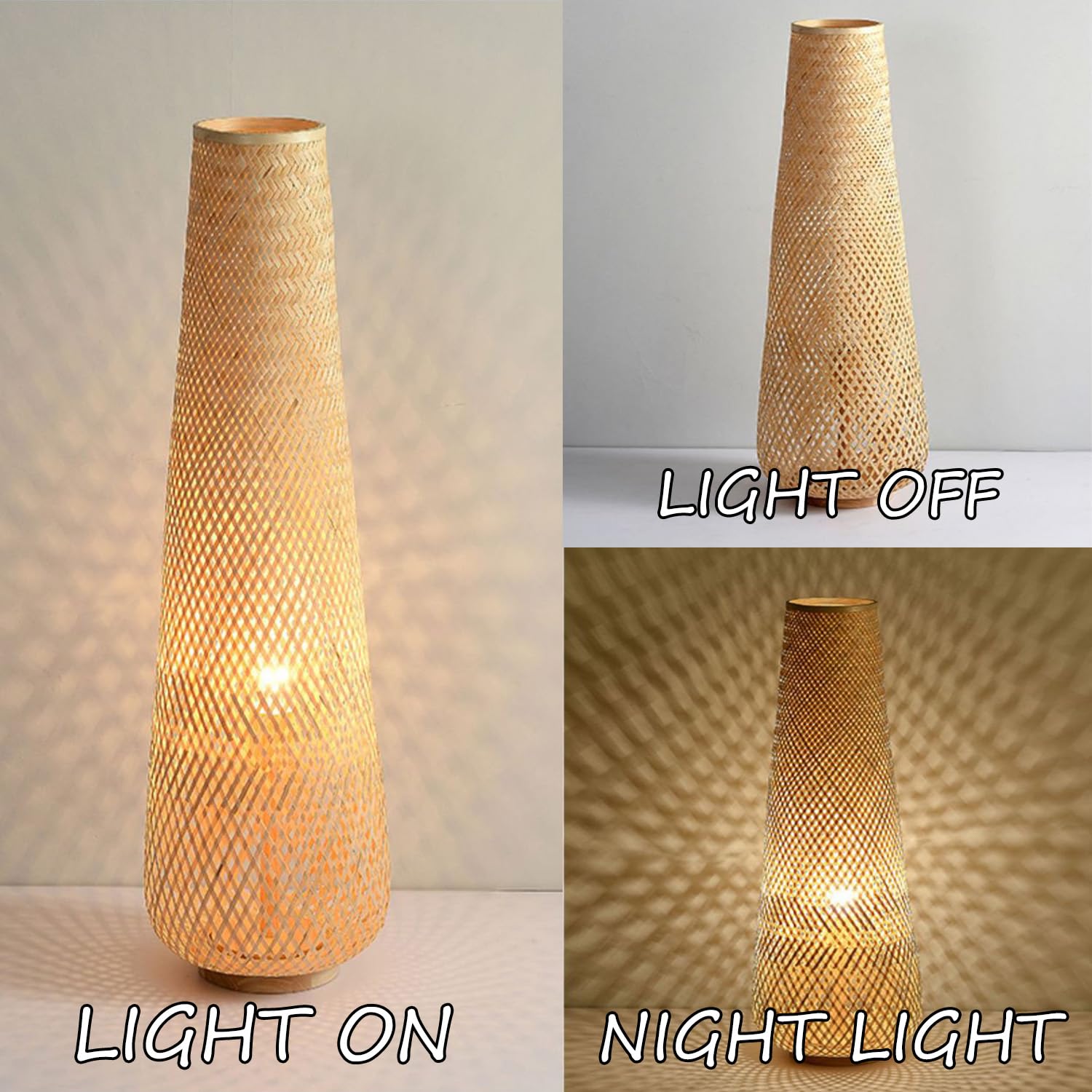 Hand-Woven Bamboo Floor Lamp