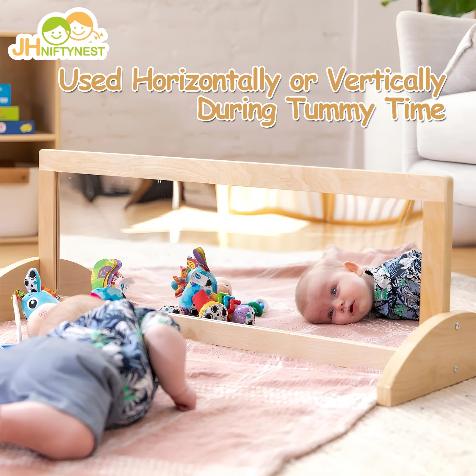 Montessori Coordination Mirror with Pull-Up Bar
