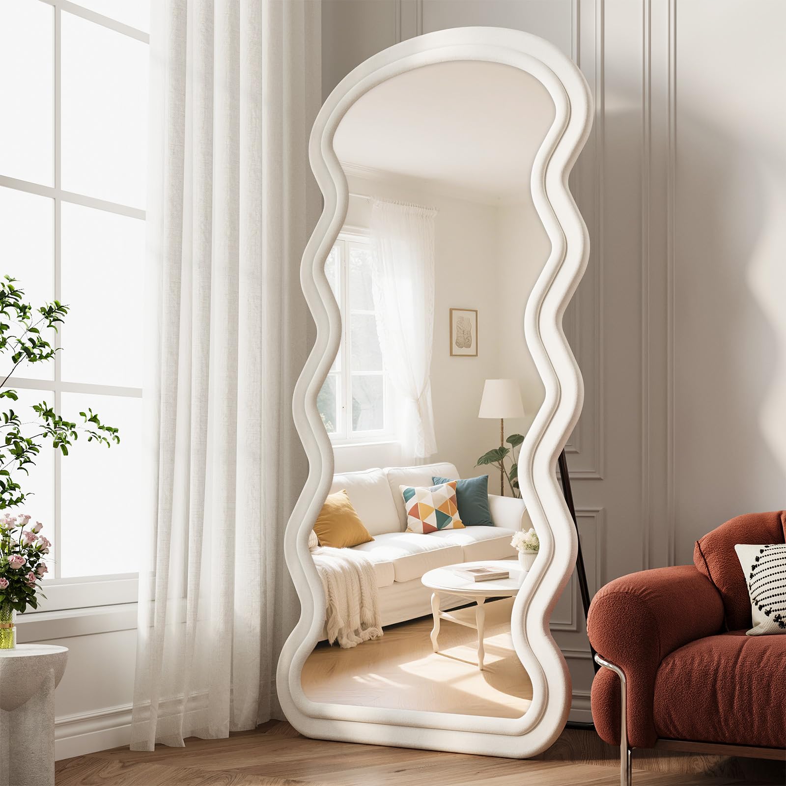 Wavy Full Length Mirror with Stand 71x32