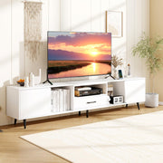79" White TV Stand with Power Outlets and Storage