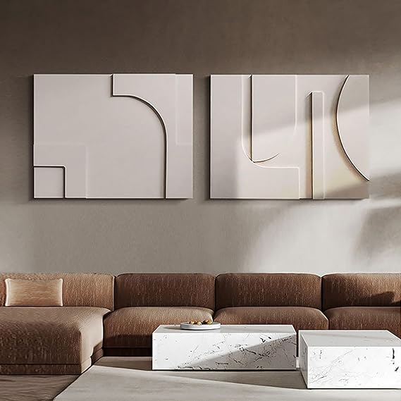Large Modern Metal Wall Art 3D Geometric Gold Abstract Rectangle Wall Sculpture