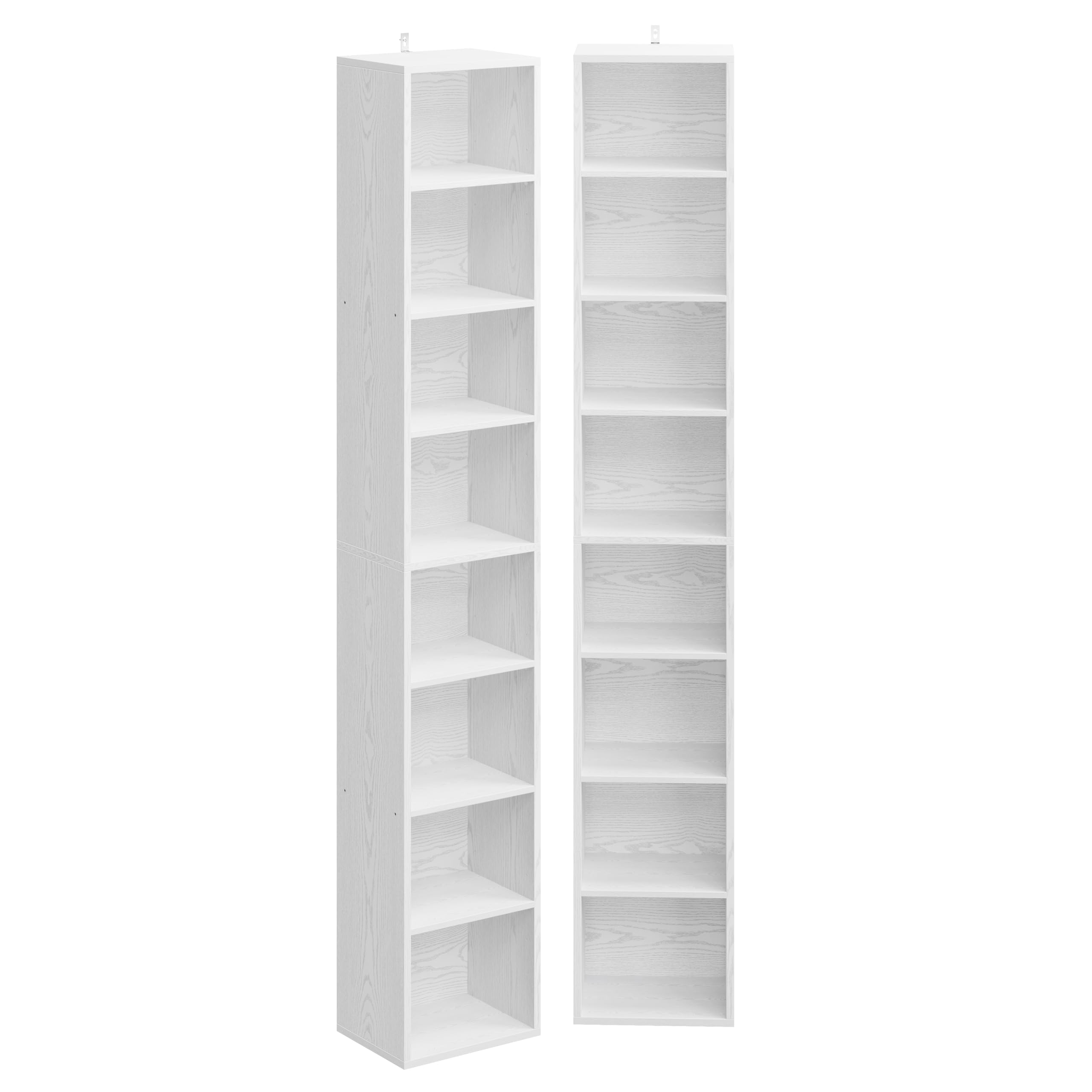 8-Tier Tall Narrow Bookshelf
