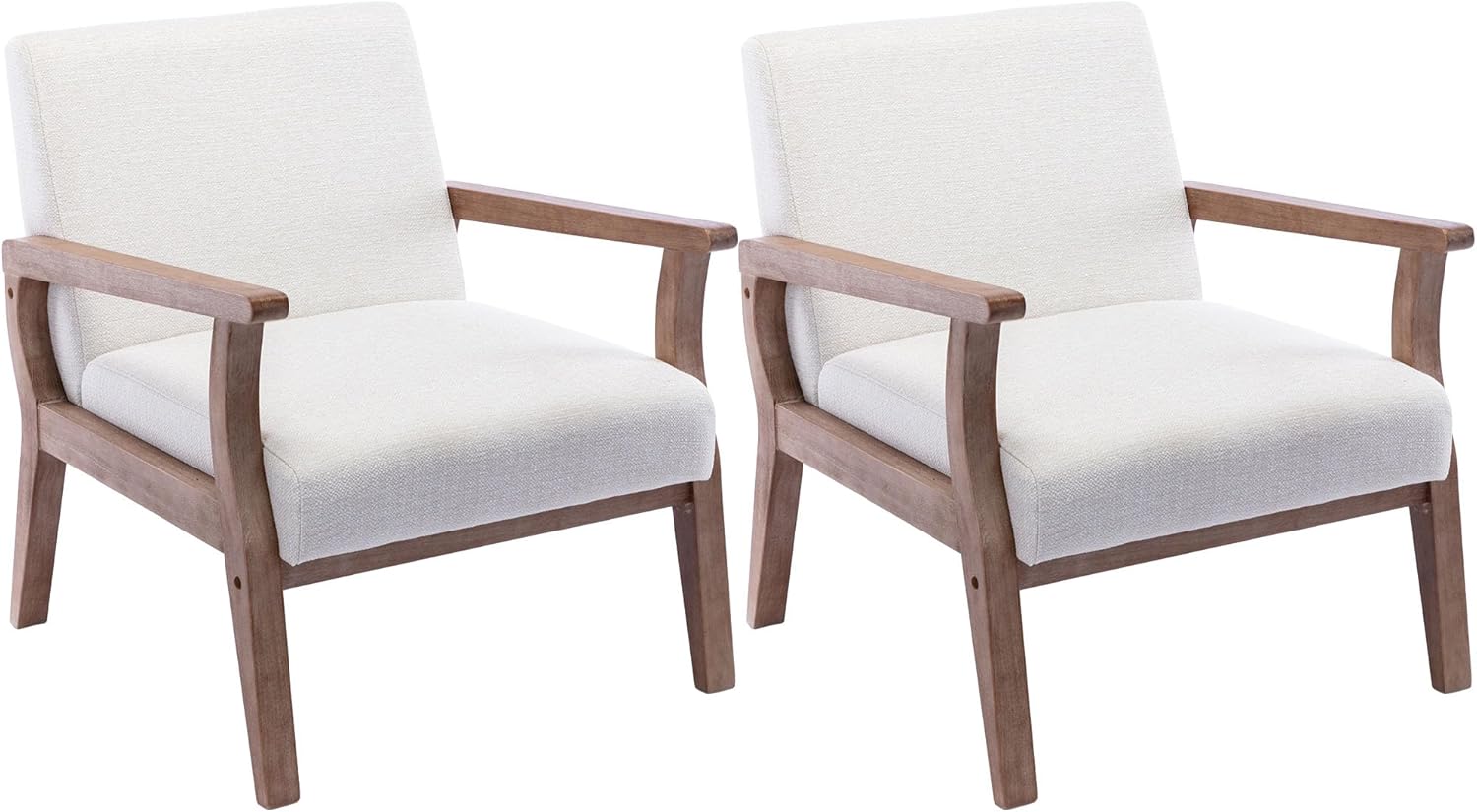 Mid Century Accent Chair with Upholstered Seat