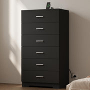 48" Tall Dresser with Charging Station - 6 Drawer Storage Organizer
