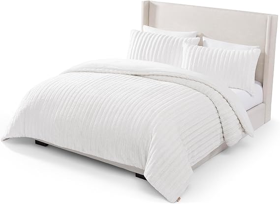 Kenzie Faux Fur Comforter Set Full/Queen White