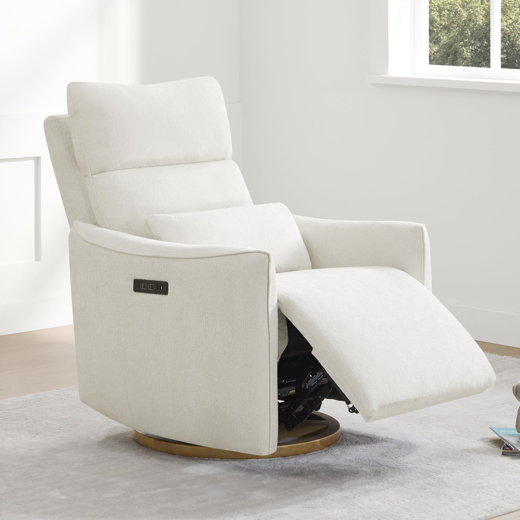 Swivel Rocker Recliner Chair with Power Headrest