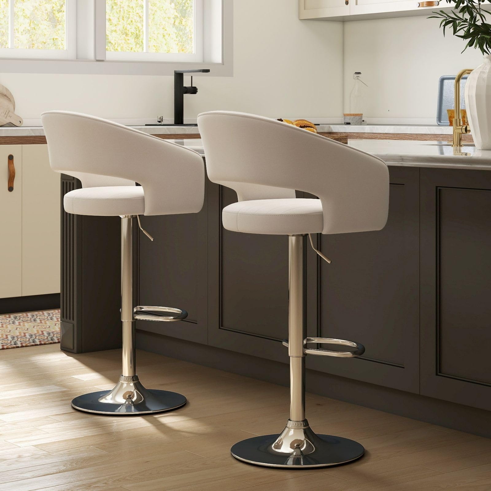 Adjustable Swivel Bar Stools Set of 2