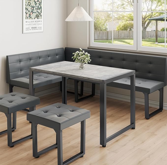 72 Inch Corner Dining Table Set with Storage Bench