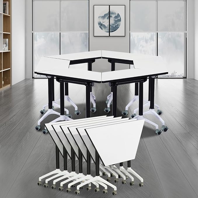 Foldable Conference Room Table with Wheels