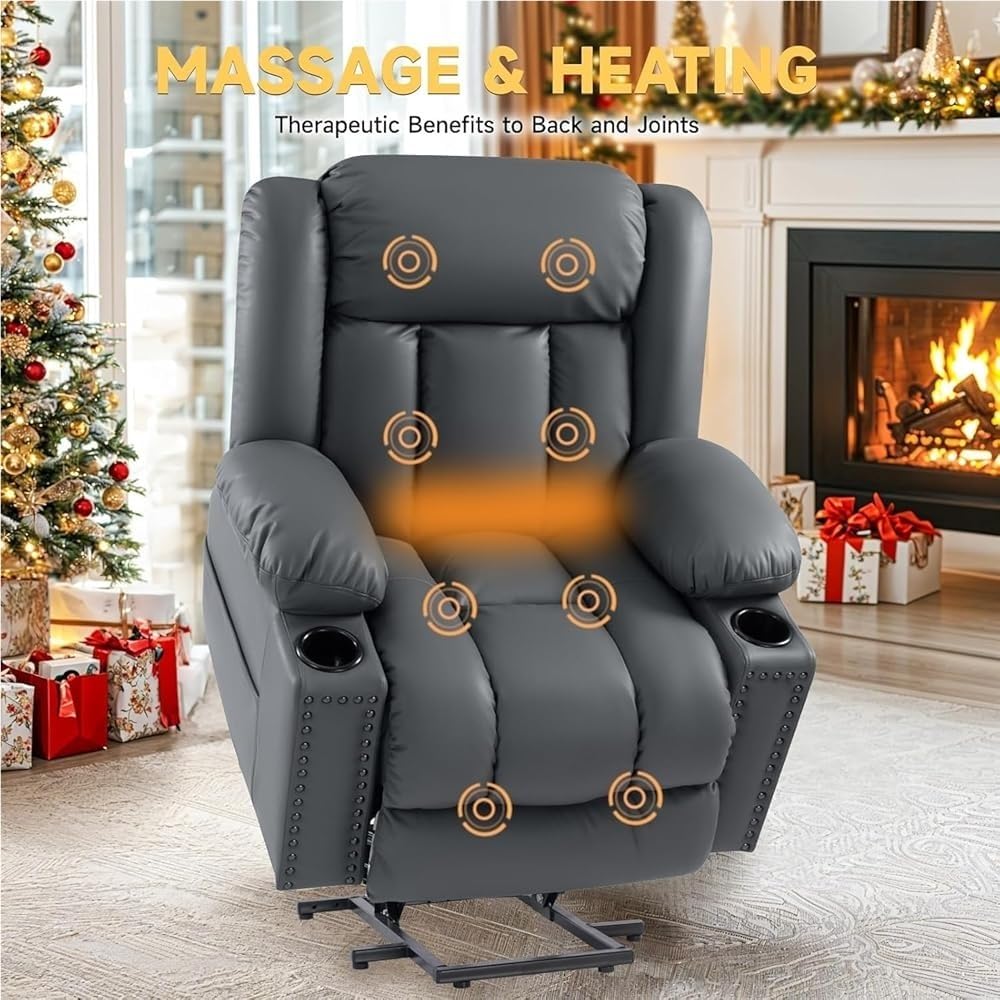 Electric Lift Recliner Chair with Heat and Massage