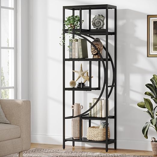 Geometric Bookshelf 70.9" Tall with 7 Shelves
