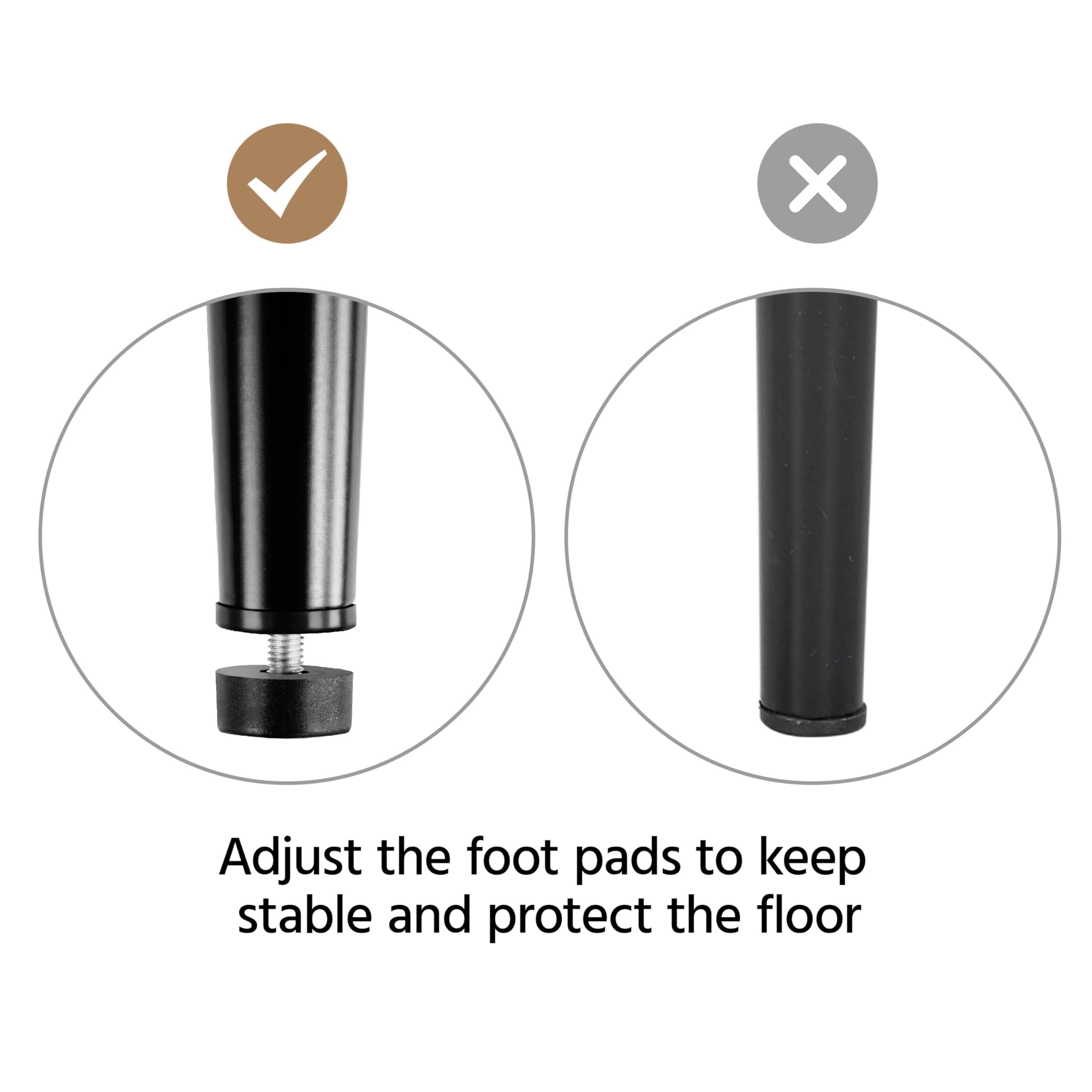 Mid Century Modern Dining Chairs Set of 4 - Black Leather