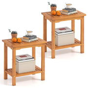 2-Tier Acacia Wood Side Table