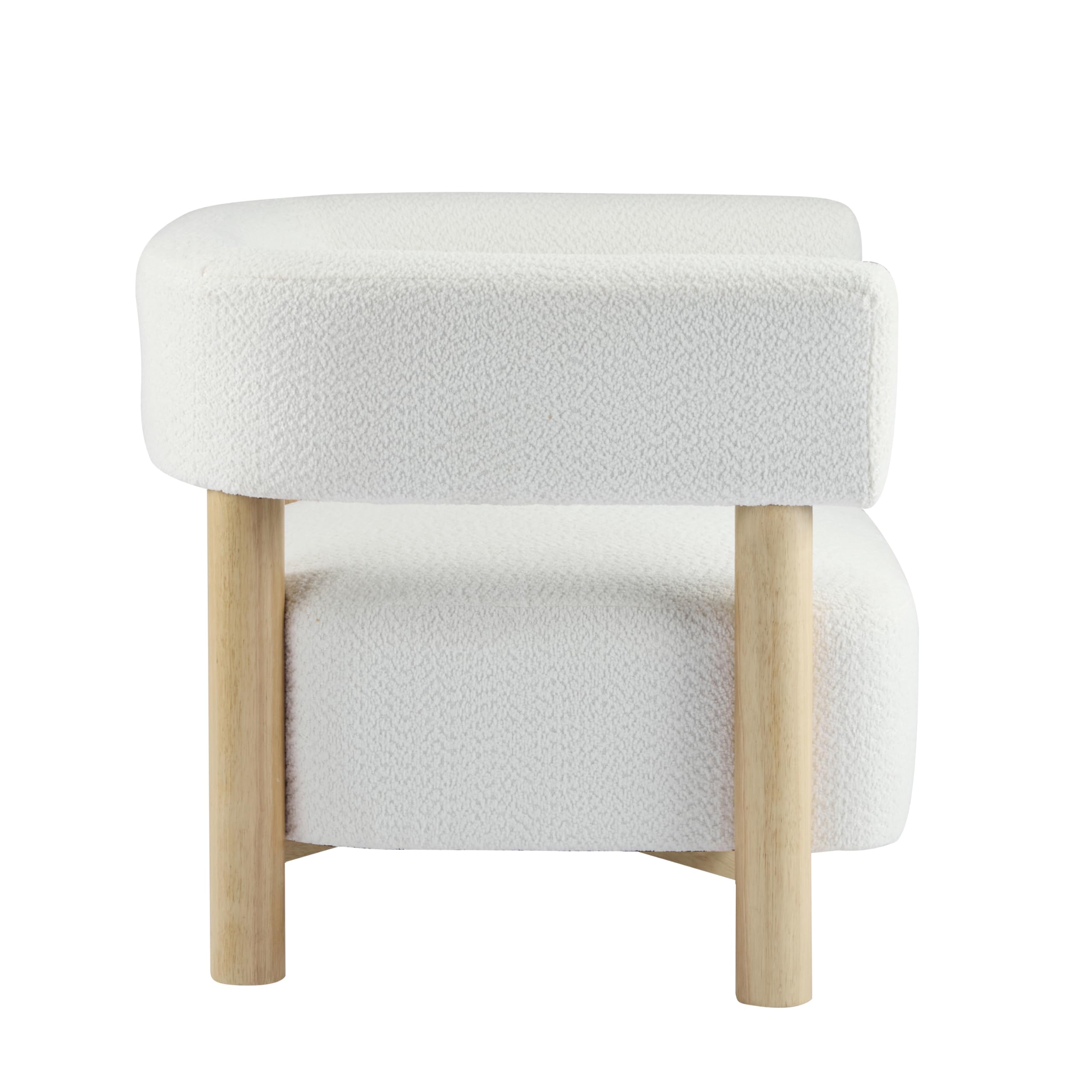 Boucle Accent Chair with Round Backrest