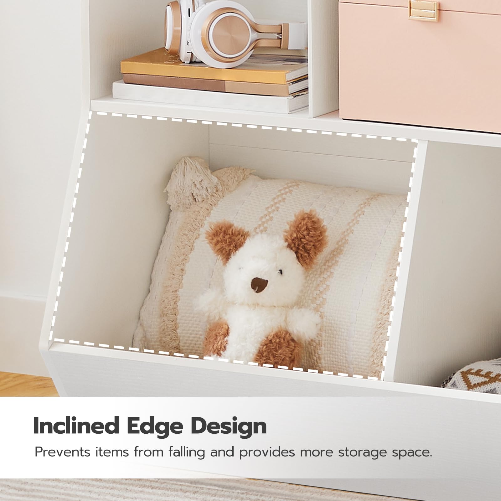 Kids Bookshelf with Toy Storage