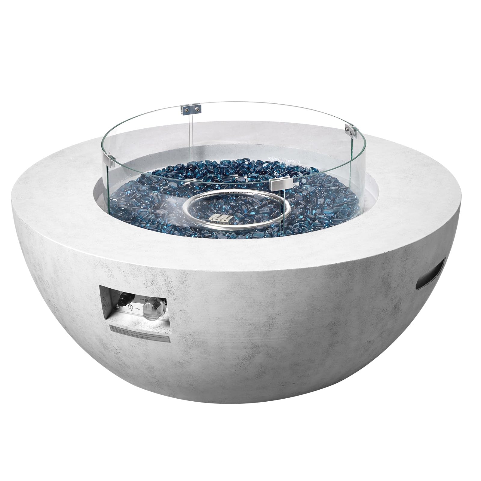 39-Inch Propane Fire Pit with Lava Rocks and Rain Cover