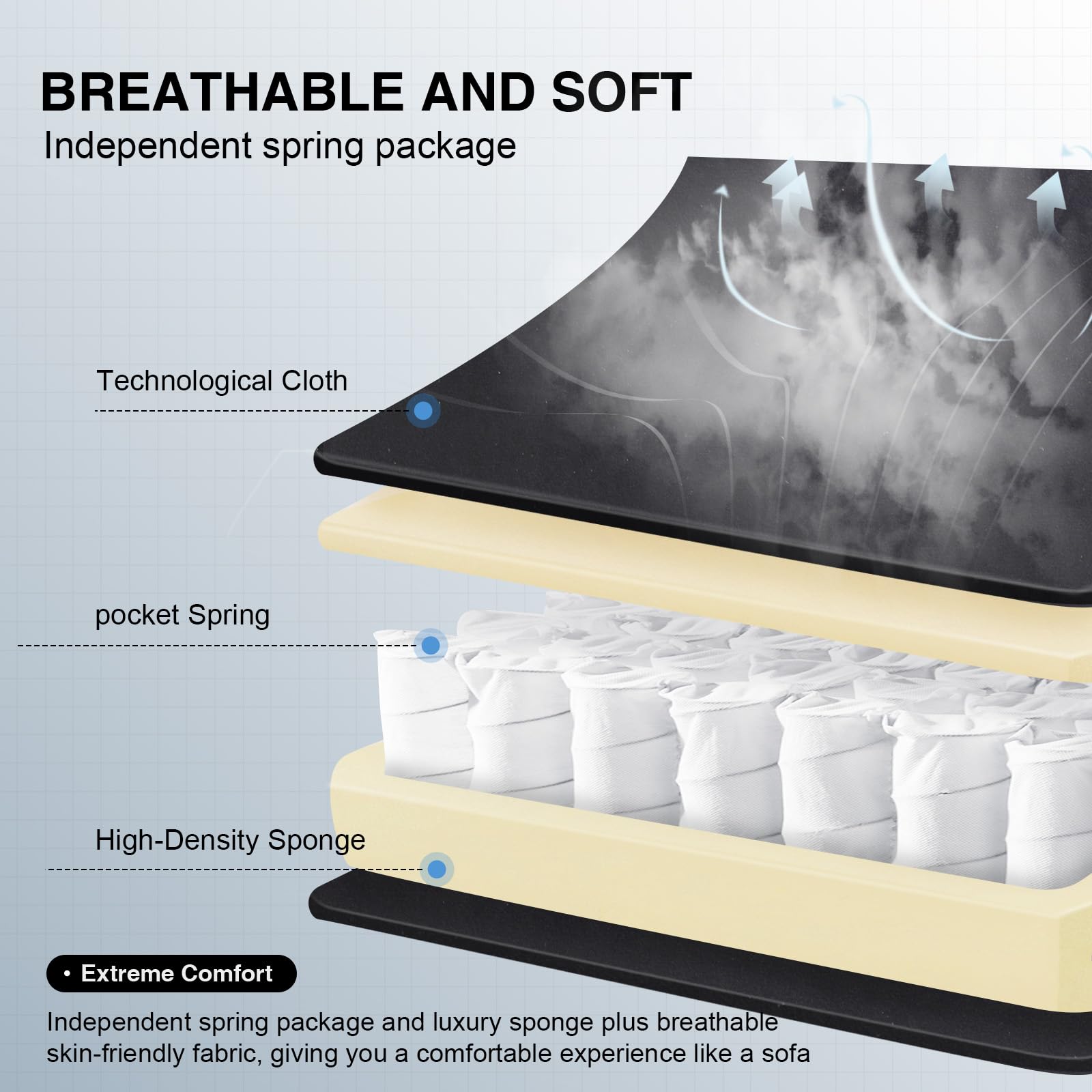 Gaming Chair with Pocket Spring Cushion and Footrest