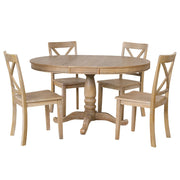 5-Piece Round Dining Table Set with 4 Chairs