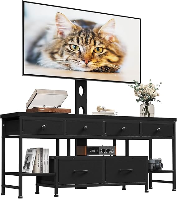TV Stand with Mount & 6 Drawers for 32-75 Inch TVs