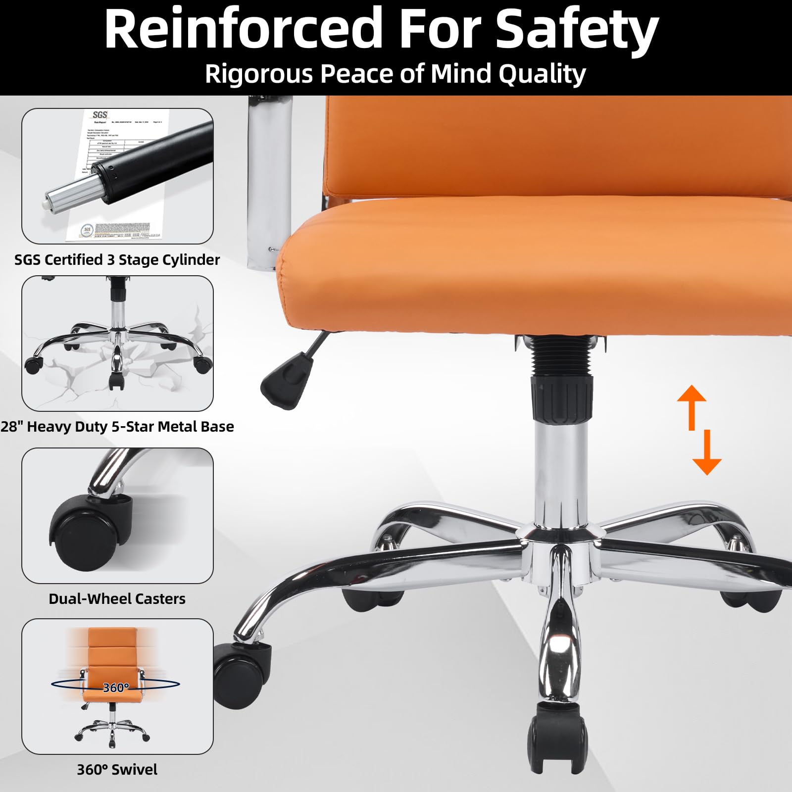 Ergonomic Office Chair - Mid Back Executive Desk Chair