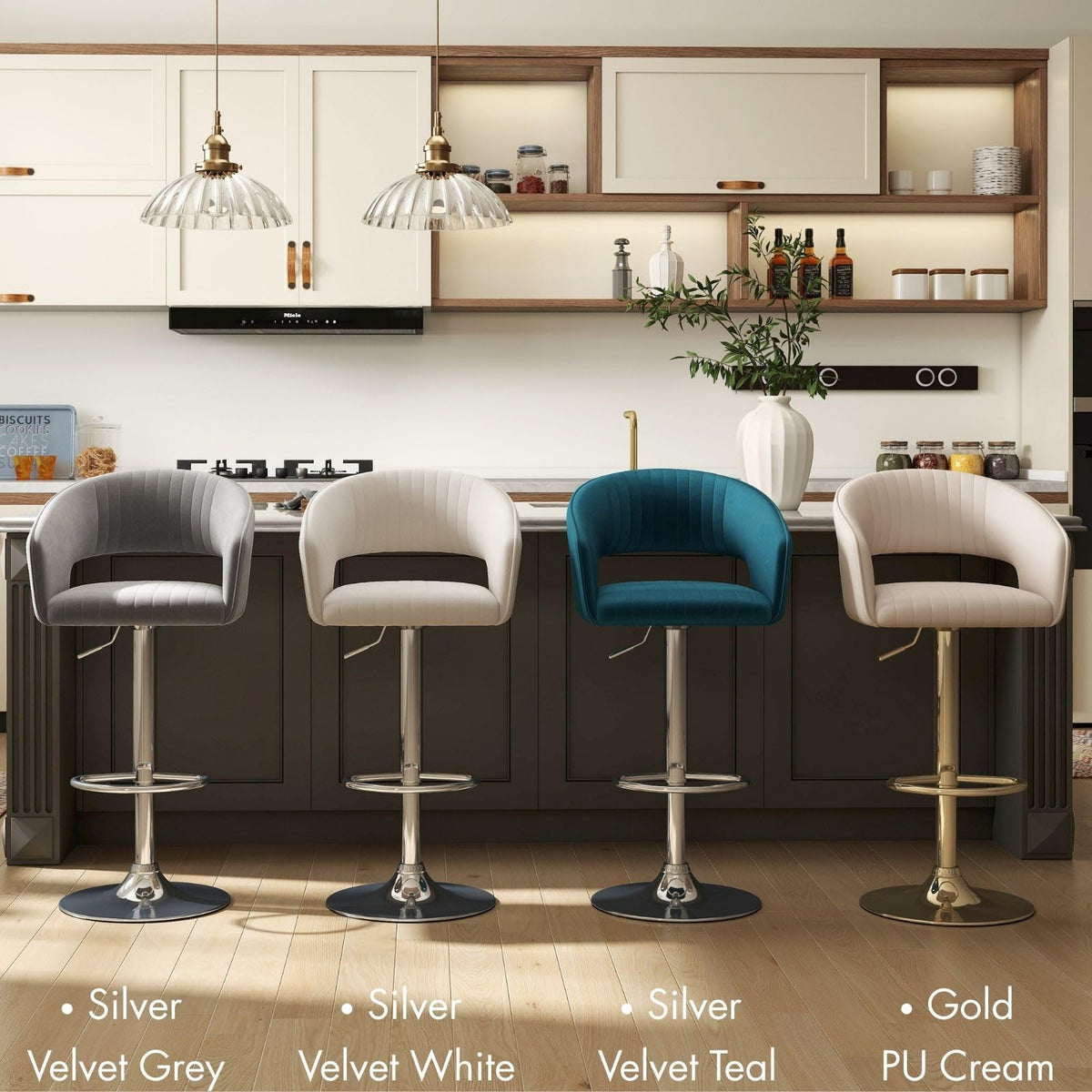Adjustable Swivel Bar Stools Set of 2