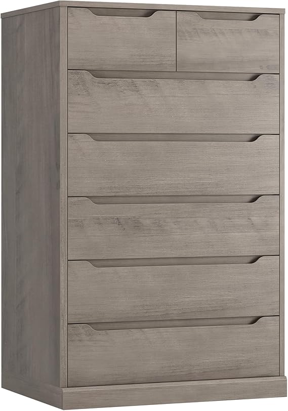 51" Tall 7-Drawer Dresser with Cut-Out Handles