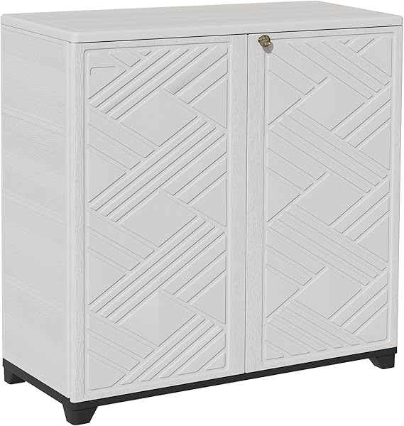 Indoor Outdoor Plastic Storage Cabinet with Shelf
