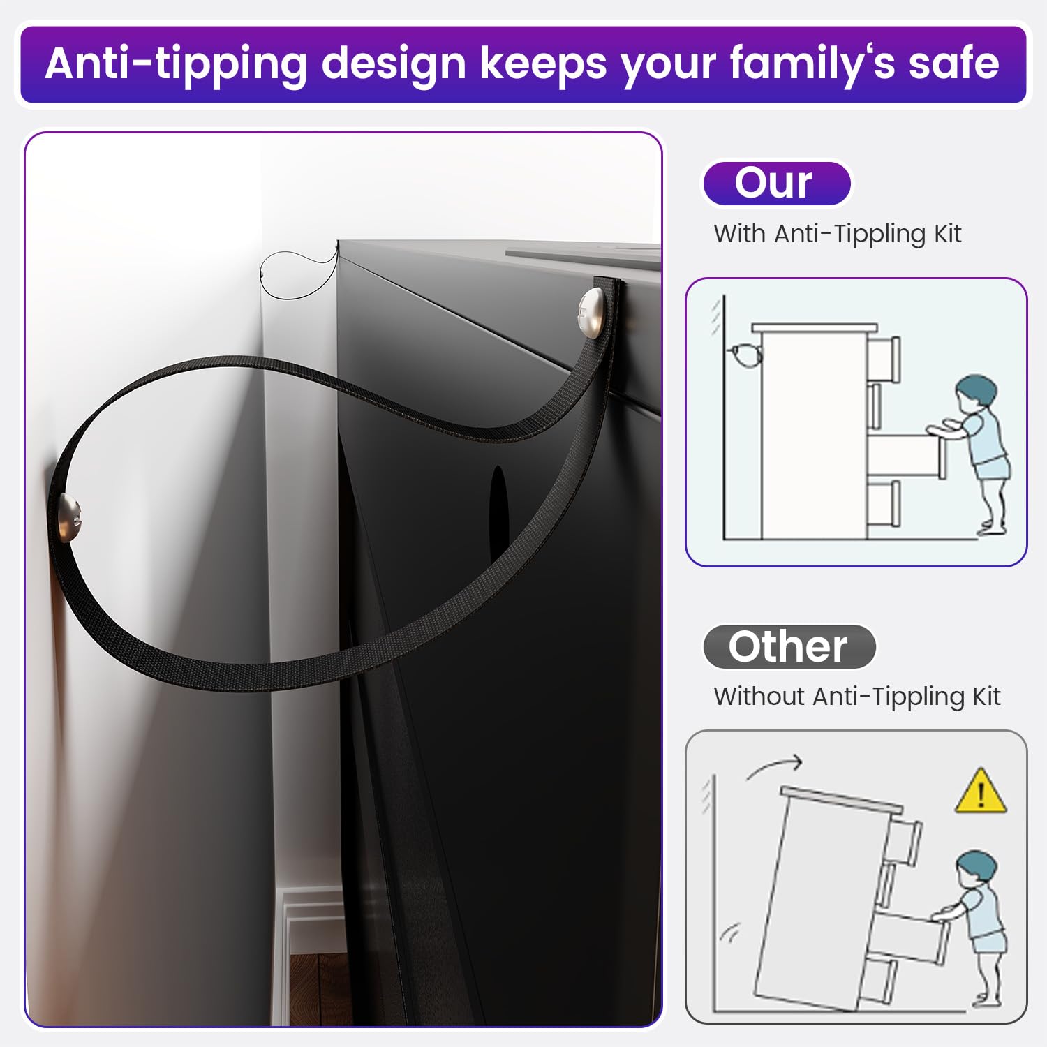 6 Drawer Dresser with LED Light and Power Outlet