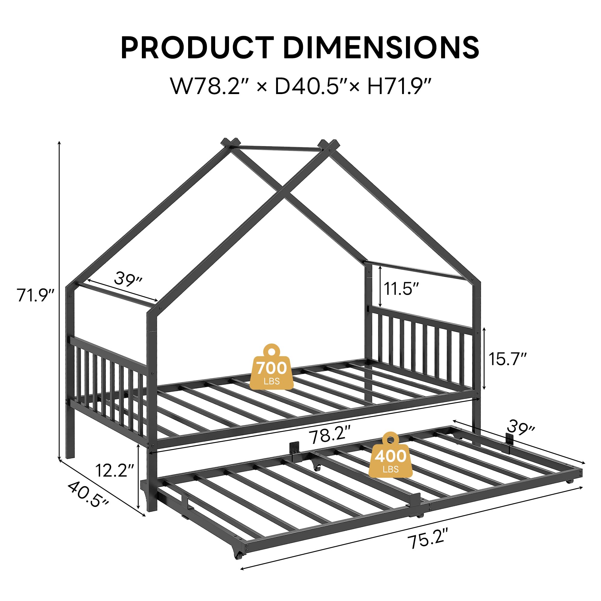 Twin House Daybed with Trundle