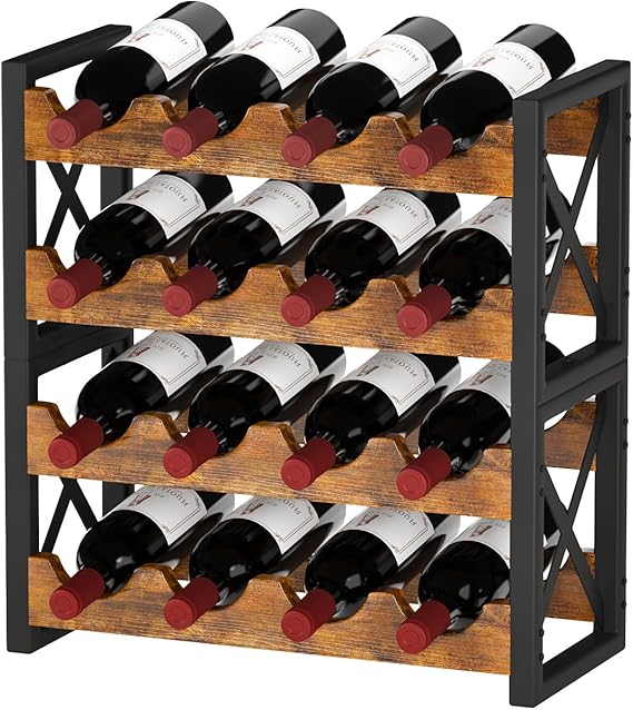 56-Bottle Wooden Wine Rack with Tabletop