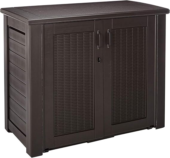 Decorative Outdoor Storage Cabinet 123 Gallon Weather Resistant