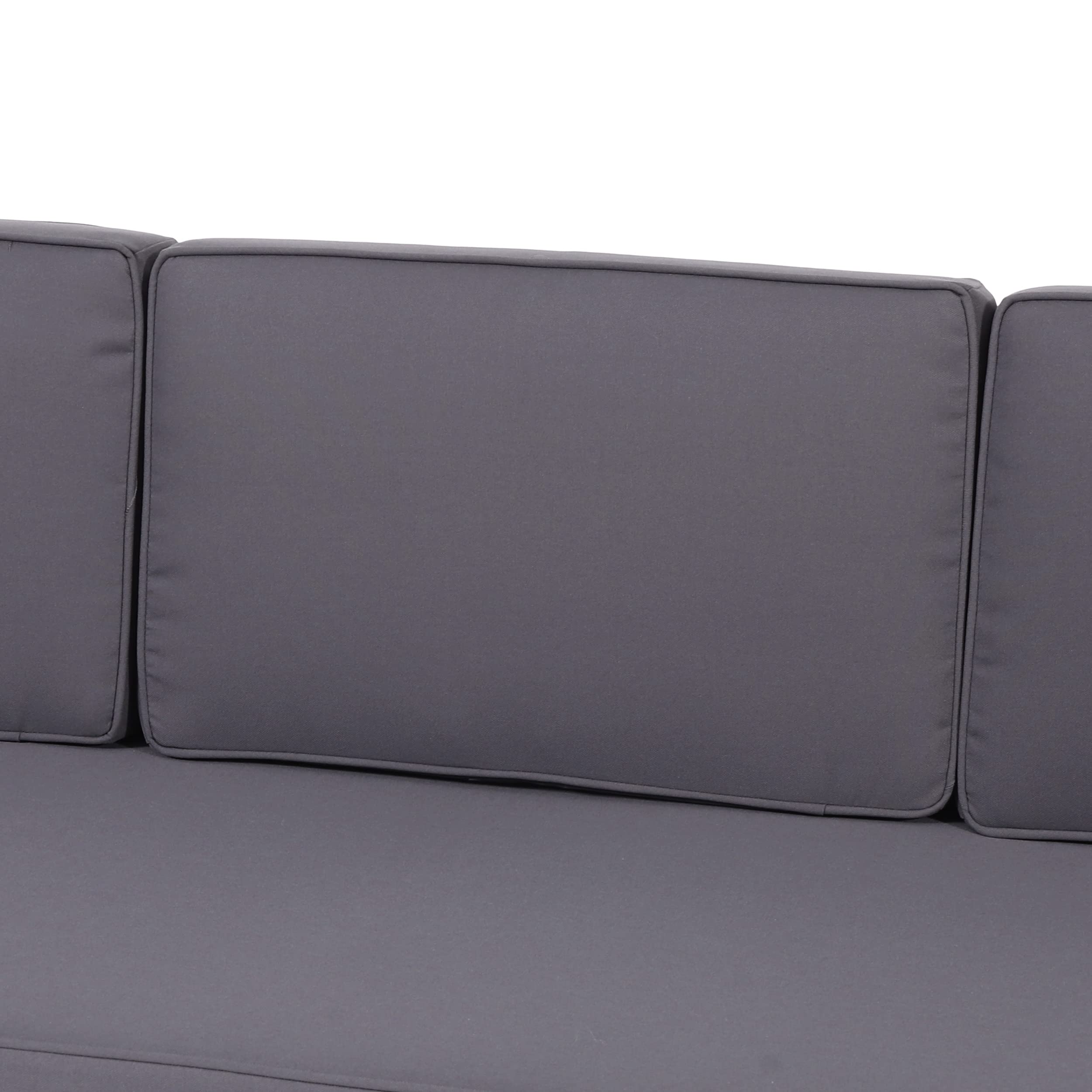 Outdoor 3 Seater Sofa - Acacia Wood - Teak and Dark Gray