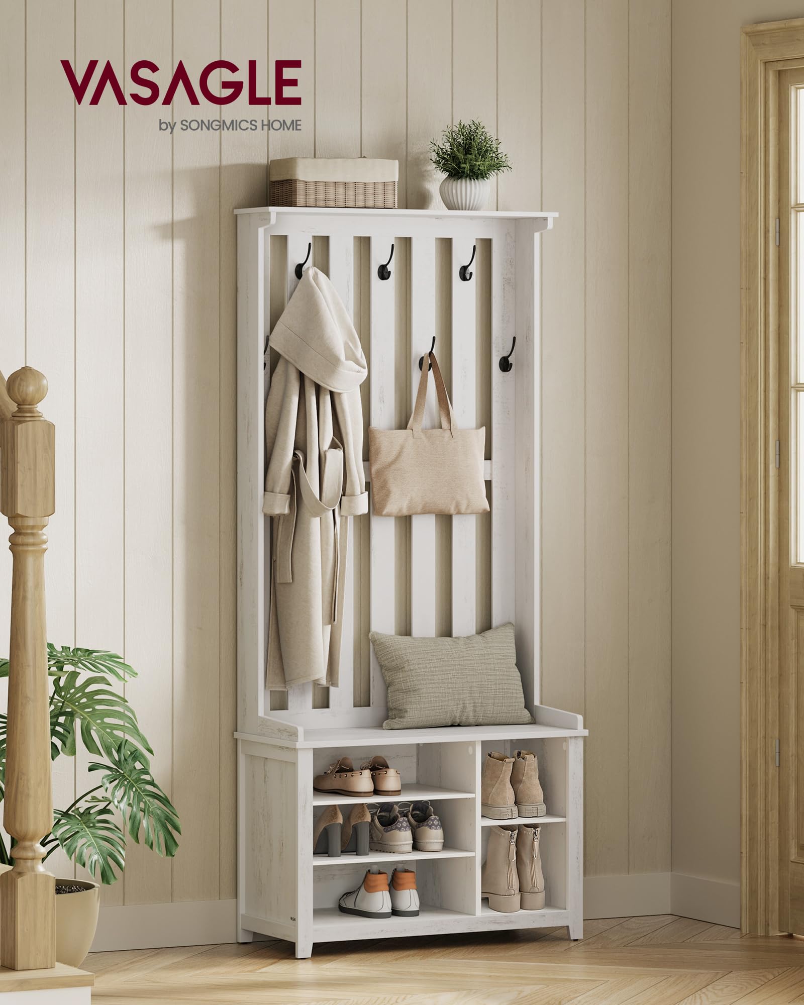 Hall Tree with Bench and Shoe Storage