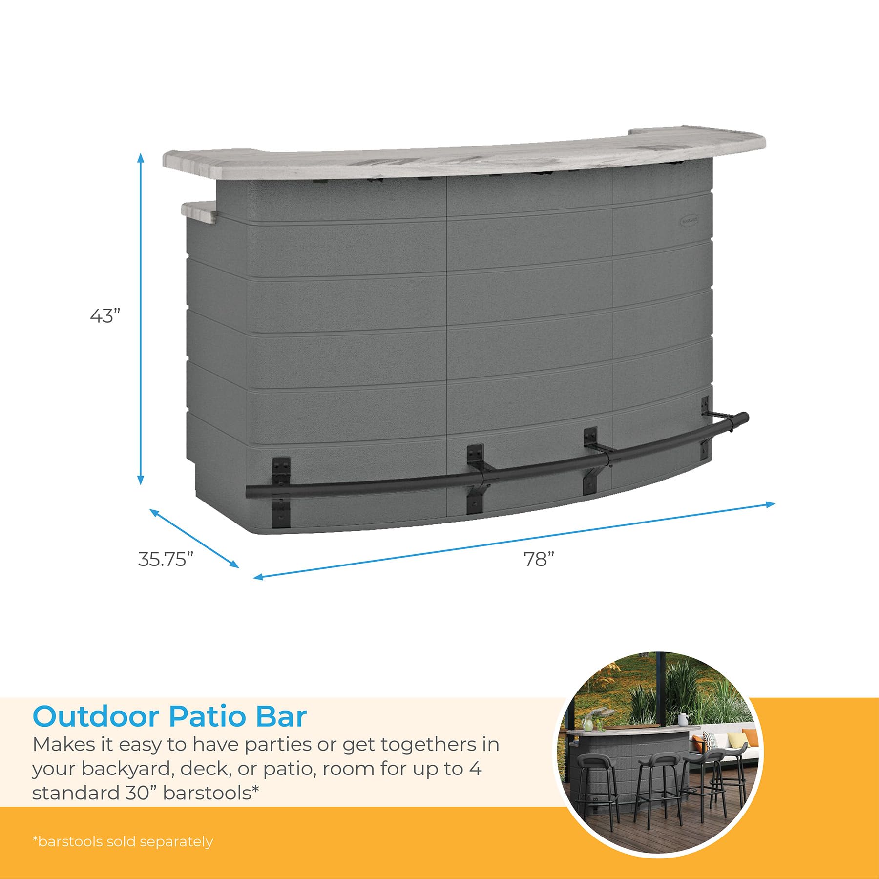 Outdoor Entertainment Bar with Storage