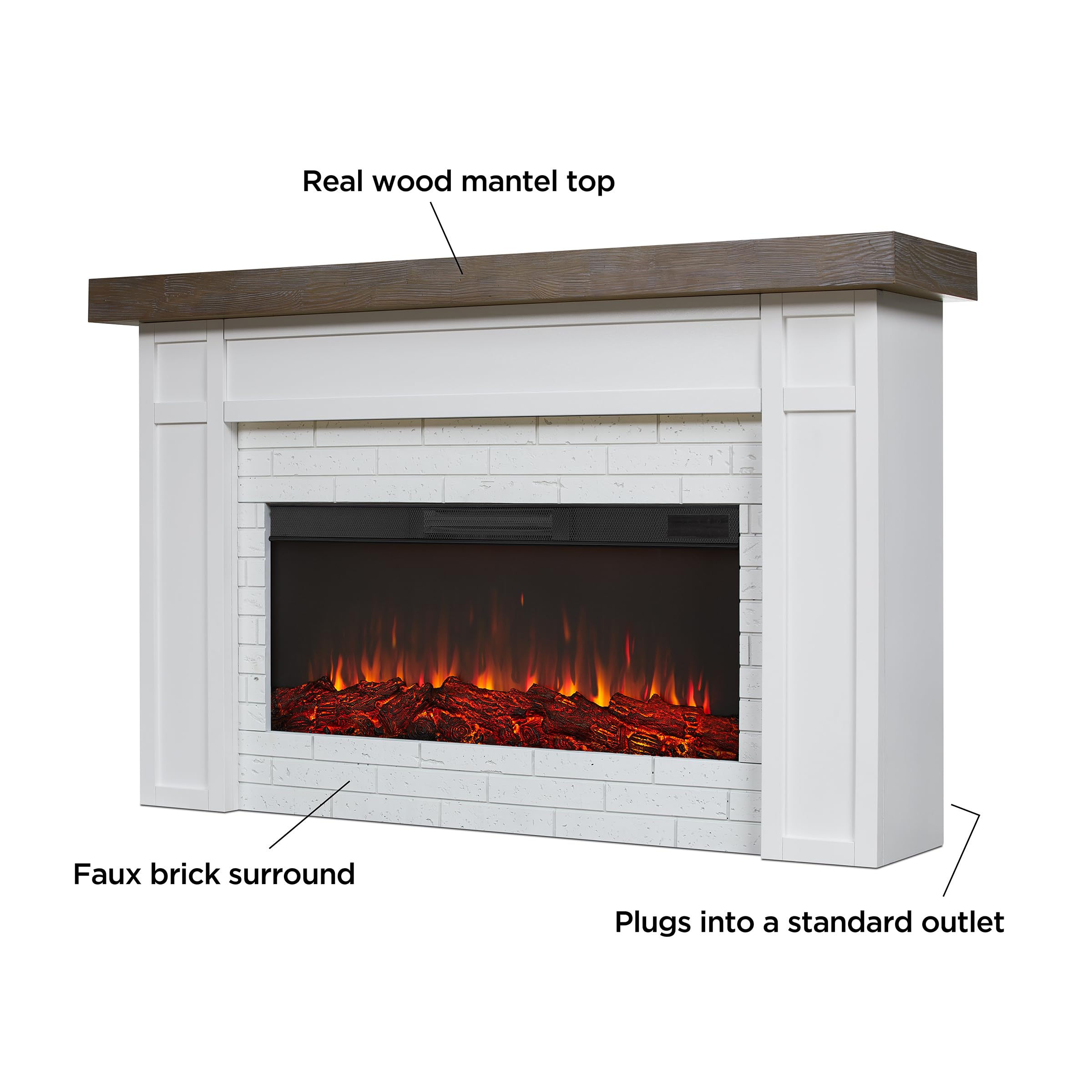 Cravenhall Landscape Electric Fireplace with Mantel