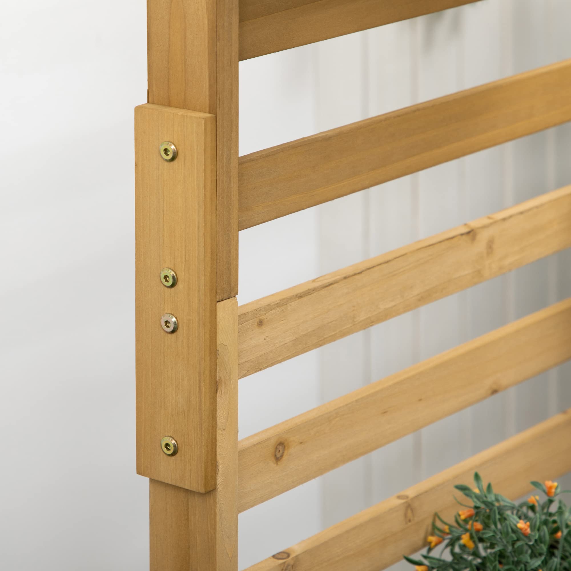 5-Tier Wooden Plant Trellis Stand with Hanging Planter Boxes