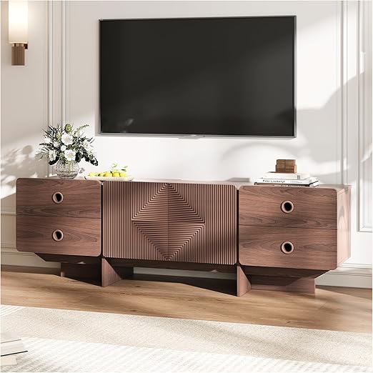 66" Fluted TV Stand with Storage