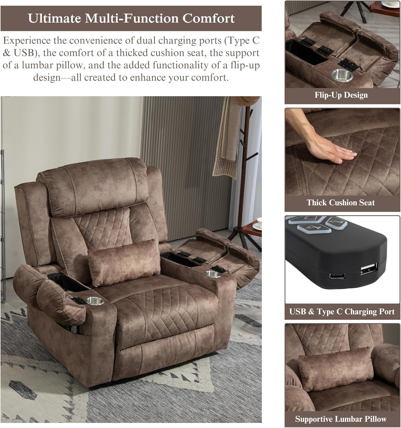 Power Lift Recliner Chair with Heat and Massage