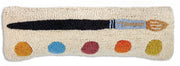Paint Brush Hand-Hooked Wool Throw Pillow